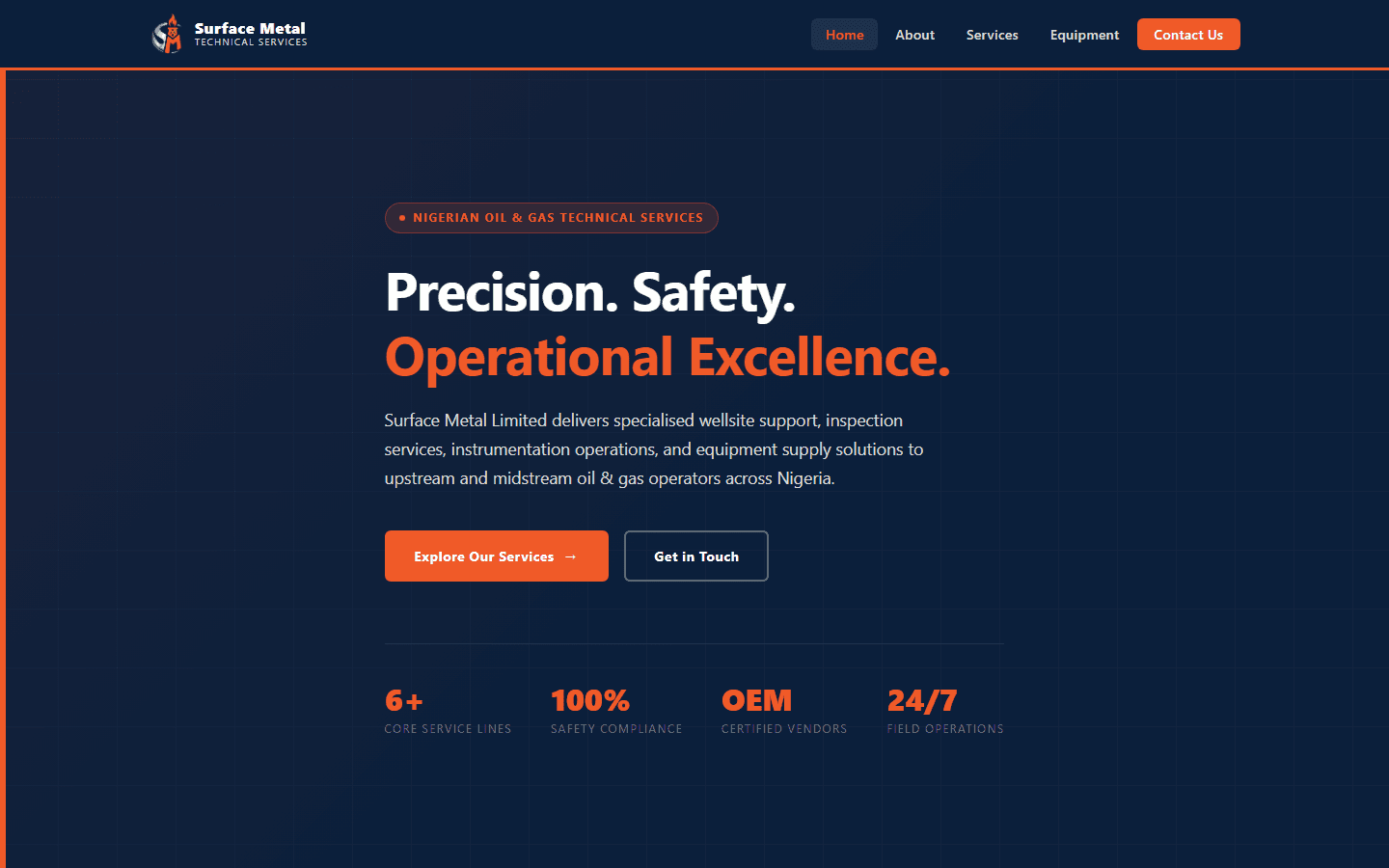 Surface Metal Limited website homepage