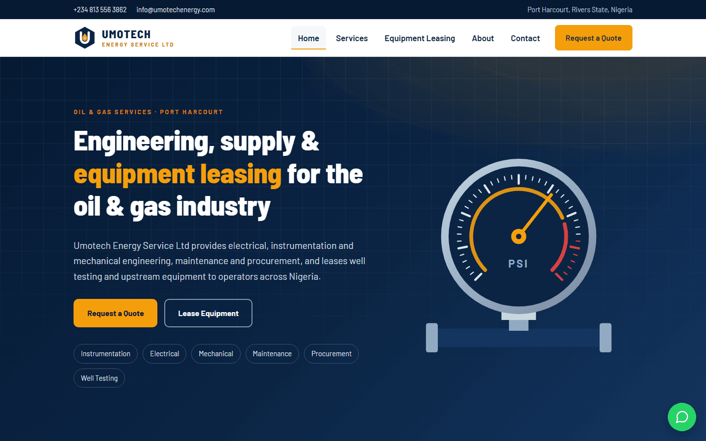 Umotech Energy Service Ltd website homepage
